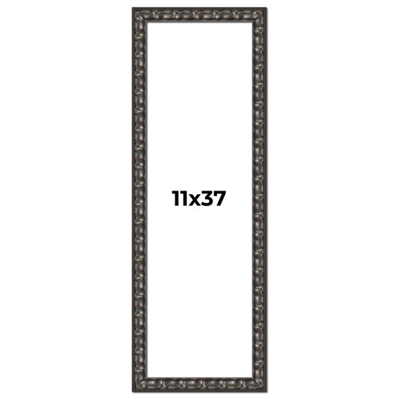 11x37 Frame Black-Brown Medieval Solid Wood Picture Frame | 1.5 Inch Moulding Width | Gotham