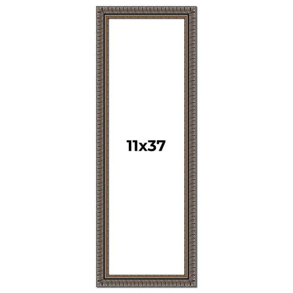 11x37 Frame Black Feather Payton Ornate Solid Wood Picture Frame Width 1.75 Inches | Interior Depth