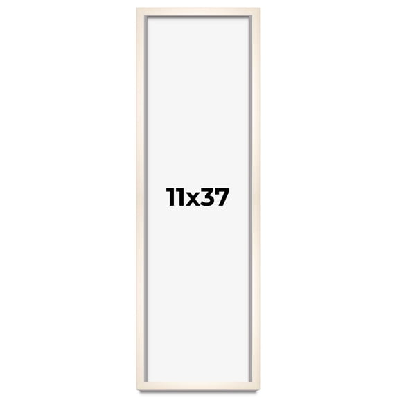 11x37 Frame White Wheat Solid Wood Picture Frame | Moulding Width 0.75 Inches | Interior Depth 0.5