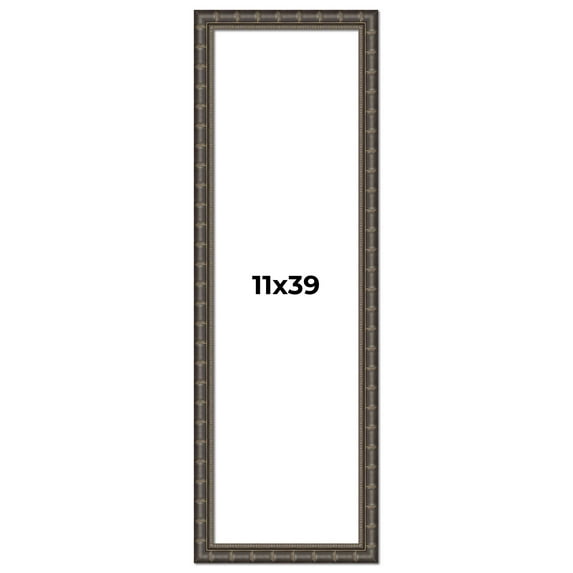 11x39 Frame Black Bamboo Solid Wood Picture Frame Width 1.5 Inches | Interior Frame Depth 0.5