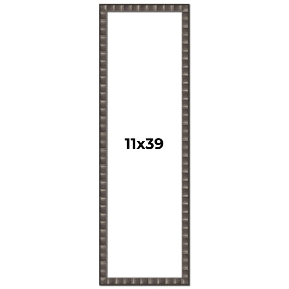 11x39 Frame Black Brown Chestnut Mosaic Solid Wood Picture Frame | 1.125 Inch Moulding Width |
