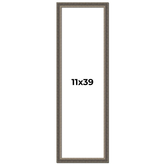 11x39 Frame Silver Real Wood Picture Frame Width 1.25 Inches | Interior Frame Depth 0.5 Inches |