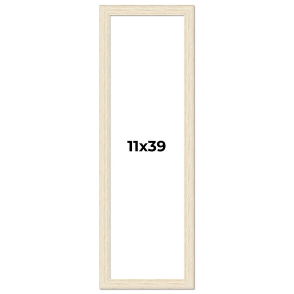11x39 Frame White Barnwood Picture Frame Includes UV Acrylic Plexiglass, Acid Free Foam Backing