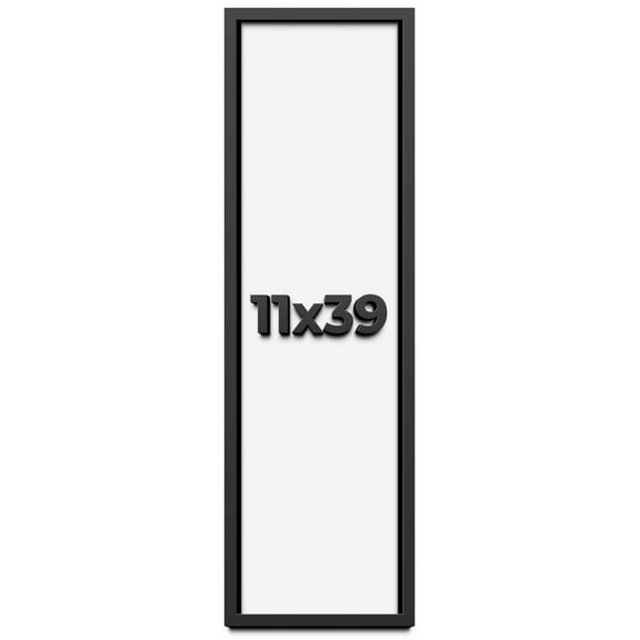 11x39 Shadow Box Frame Black | 1 inches Deep Real Wood Contemporary Shadowbox Display Frame | UV