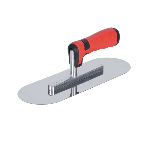 11x4 Inch Stainless Steel Pool Trowel, Rivet-Free Concrete Finishing Tool with Soft Grip Handle, Plastering Trowel for Drywall Masonry