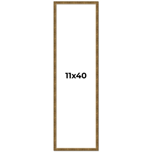 11x40 Frame Gold Kingsley Distressed Solid Wood Picture Frame Width 0.75 Inches | Interior Frame