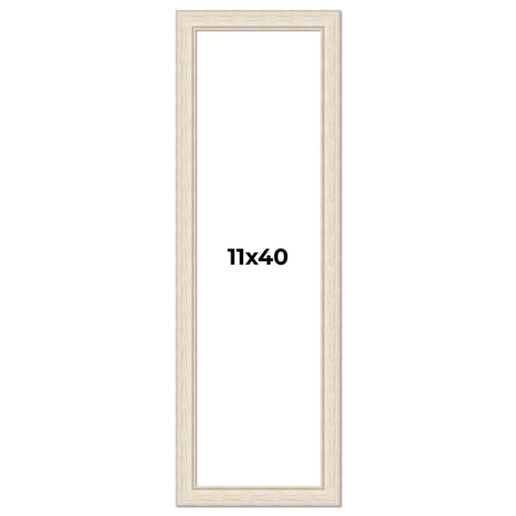 11x40 Frame White Real Wood Picture Frame Width 1.75 inches | Interior Frame Depth 0.5 inches |