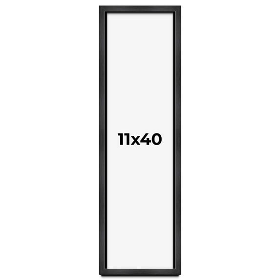 11x40 Shadow Box Frame Grey Charcoal Black | 0.875 Inches Deep | Solid Wood Shadowbox Display Frame