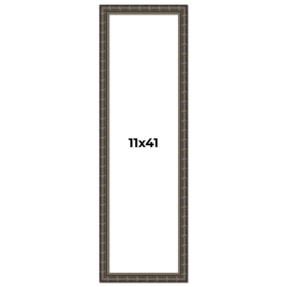 11x41 Frame Black Bamboo Solid Wood Picture Frame Width 1.5 Inches | Interior Frame Depth 0.5