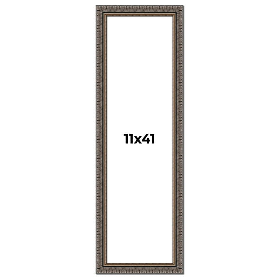 11x41 Frame Black Feather Payton Ornate Solid Wood Picture Frame Width 1.75 Inches | Interior Depth