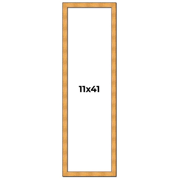 11x41 Frame Gold Rustic Solid Wood Picture Frame | 1.25 Inch Wide Moulding | Rustique Gold