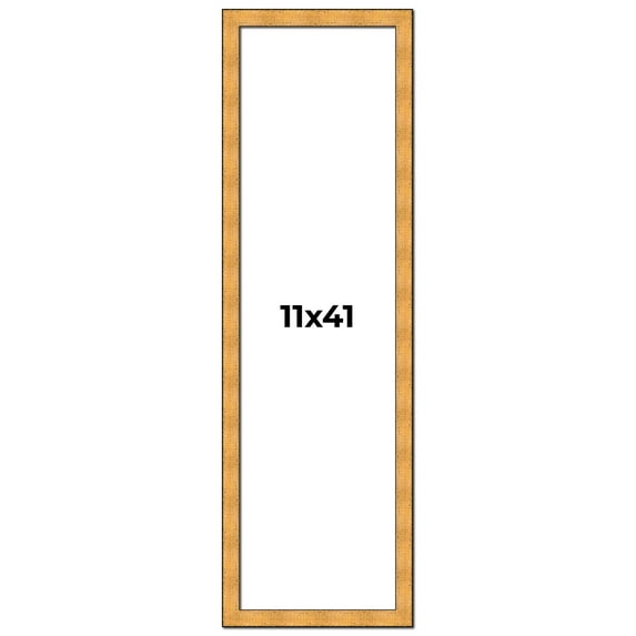 11x41 Frame Gold Rustic Solid Wood Picture Frame | 1.25 Inch Wide Moulding | Rustique Gold