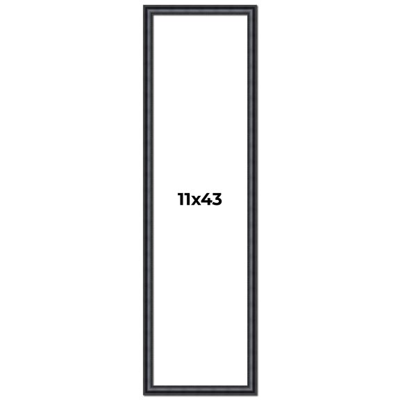 11x43 Frame Black Real Wood Picture Frame Width 1.25 inches | Interior Frame Depth 0.5 inches |