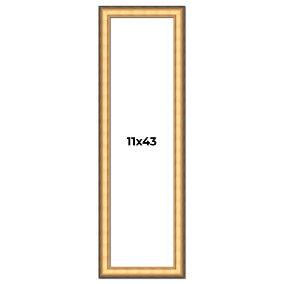11x43 Frame Gold Plein Aire Solid Wood Picture Frame Width 2 Inches | Interior Frame Depth 0.5