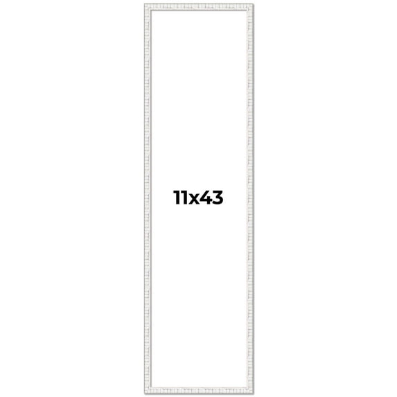11x43 Frame White Real Wood Picture Frame Width 0.75 inches | Interior Frame Depth 0.5 inches |
