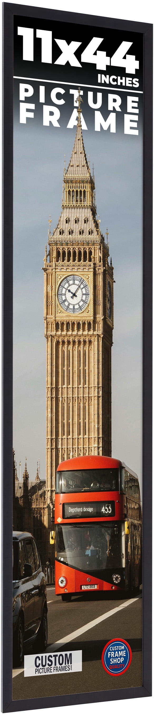 11x44 Frame Black Real Wood Picture Frame Width 0.75 inches | Interior ...