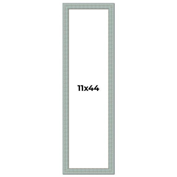 11x44 Frame Blue Teal Distressed Solid Wood Picture Frame | 1.625 Inch Moulding Width | Sonoma Blue