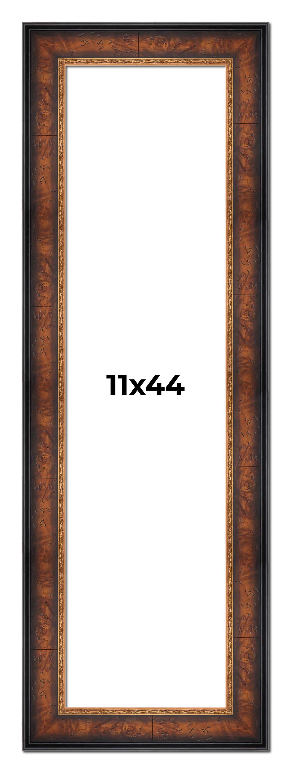 11x44 Frame Brown Walnut Gold Ornate Trim Solid Wood Plein Air Picture ...