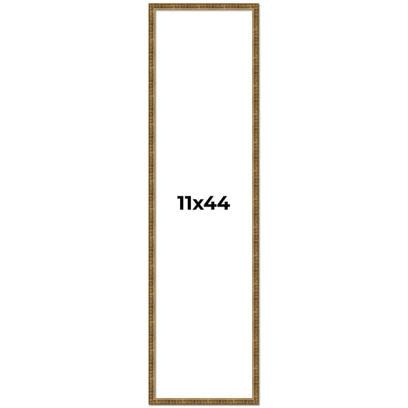 11x44 Frame Gold Kingsley Distressed Solid Wood Picture Frame Width 0.75 Inches | Interior Frame