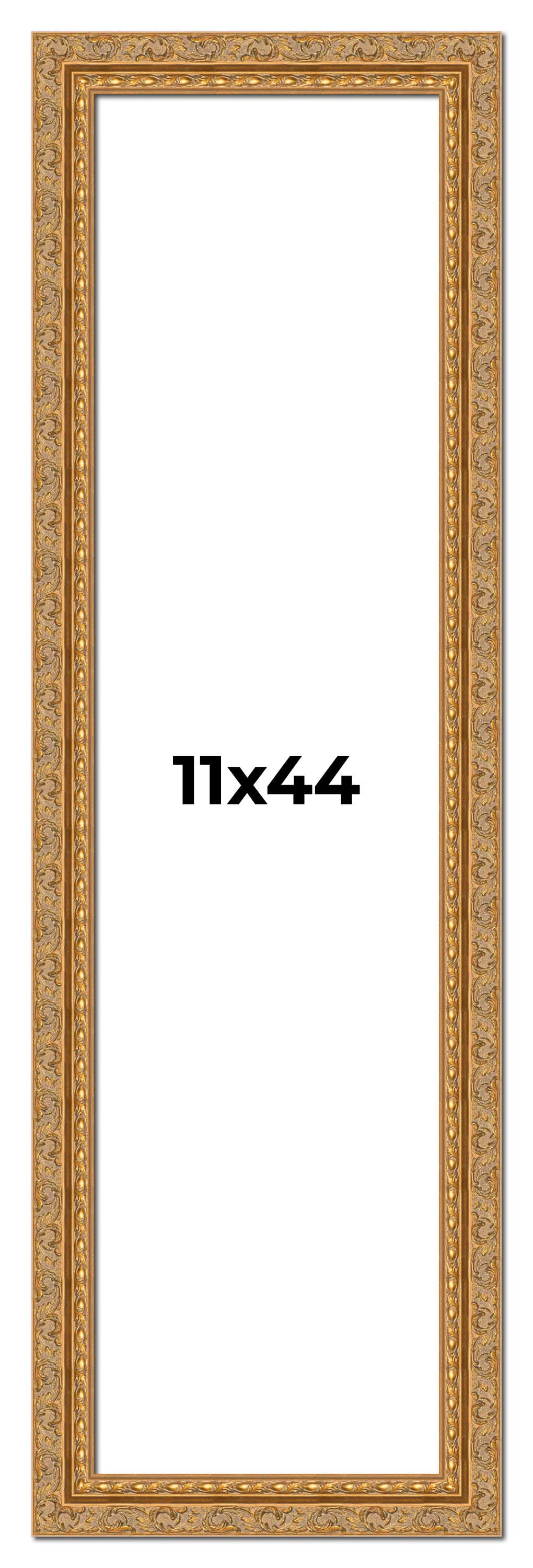 11x44 Frame Gold Ornate Solid Wood Picture Frame | 2 Inch Moulding ...