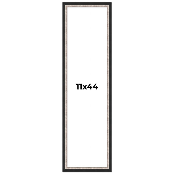 11x44 Frame Silver Real Wood Picture Frame Width 1.25 Inches | Interior Frame Depth 0.75 Inches |