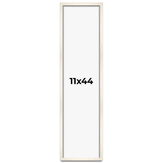 11x44 Shadow Box Cream of Wheat White Washed Display Frame | 0.875 Inches Deep Solid Wood Shadowbox