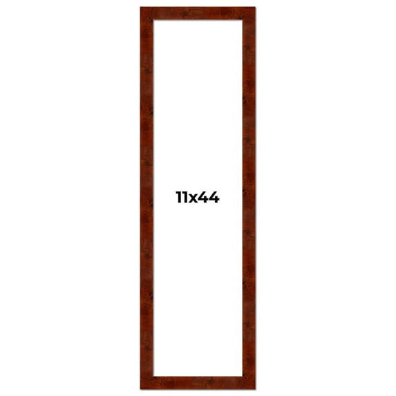11x44 Walnut Brown Veneer Real Wood Picture Frame Width 1.75 inches | Interior Frame Depth 0.5