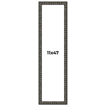 11x47 Frame Black-Brown Medieval Solid Wood Picture Frame | 1.5 Inch Moulding Width | Gotham