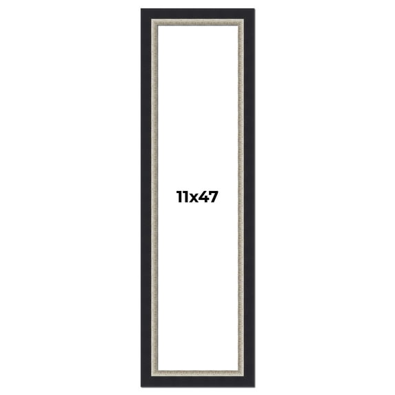 11x47 Frame Black Real Wood Picture Frame Width 2.25 Inches | Interior Frame Depth 0.5 Inches |