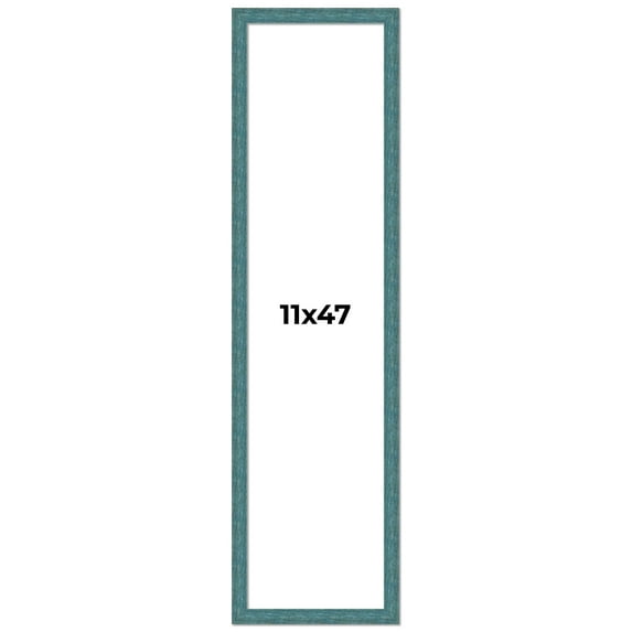 11x47 Frame Blue Rustic Barnwood Solid Wood Picture Frame Width 1.25 Inches | Interior Depth 0.5