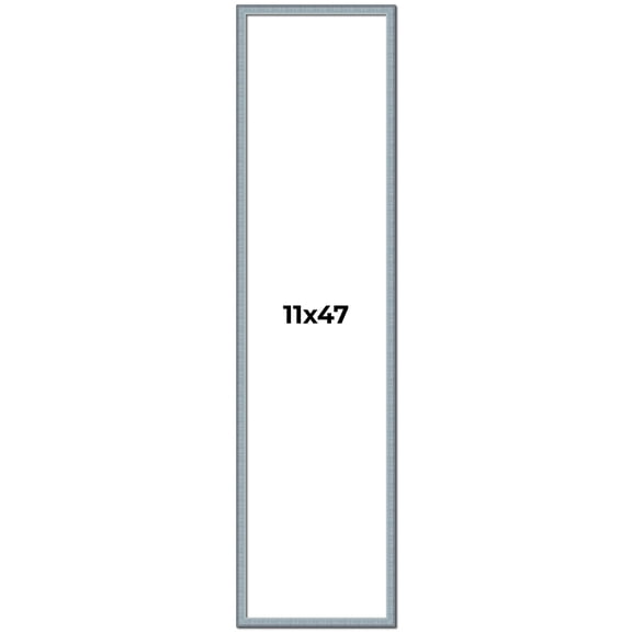 11x47 Frame Blue Scuffed Farm Board Solid Wood Picture Frame Width 0.75 Inches | Interior Depth 0.5