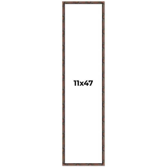 11x47 Frame Brown Bamboo with Dark Coffee/Walnut Finish | Solid Wood Picture Frame Width 0.75