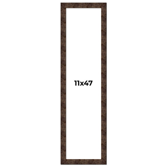 11x47 Frame Brown Burl Real Wood Picture Frame Width 1.625 Inches | Interior Frame Depth 0.5 Inches