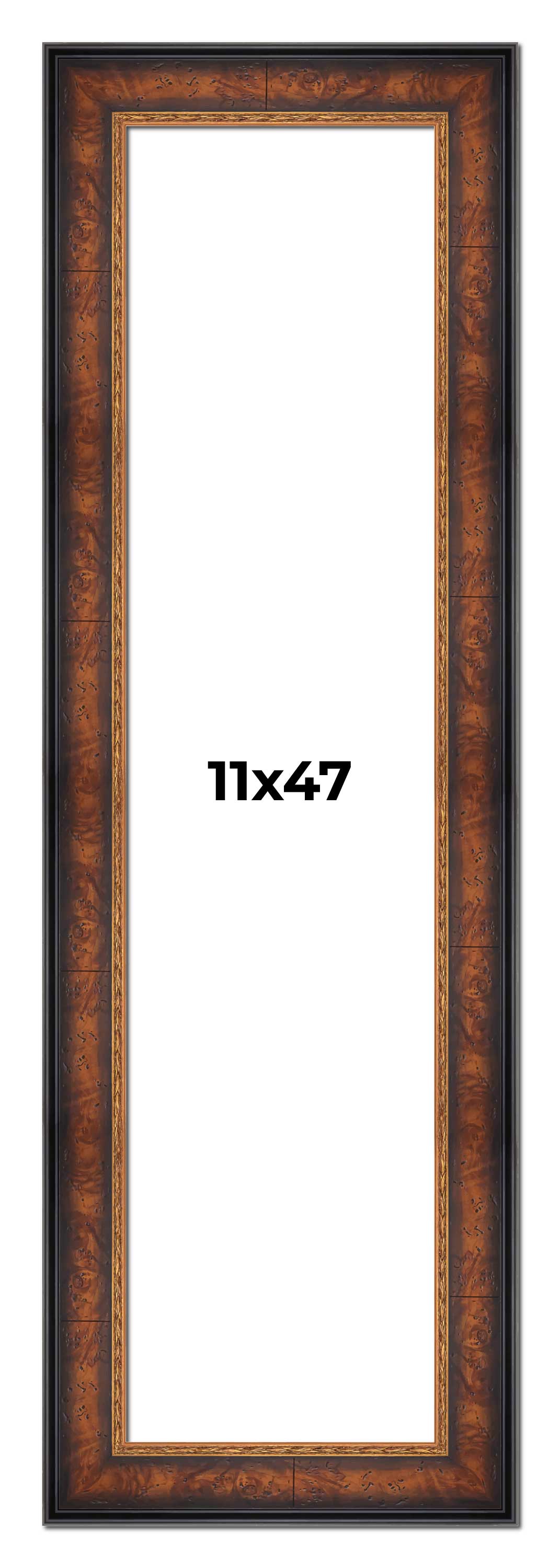 11x47 Frame Brown Walnut Gold Ornate Trim Solid Wood Plein Air Picture ...