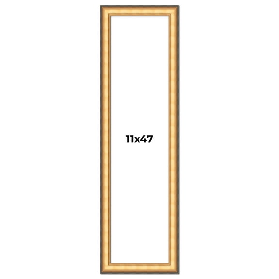 11x47 Frame Gold Plein Aire Solid Wood Picture Frame Width 2 Inches | Interior Frame Depth 0.5