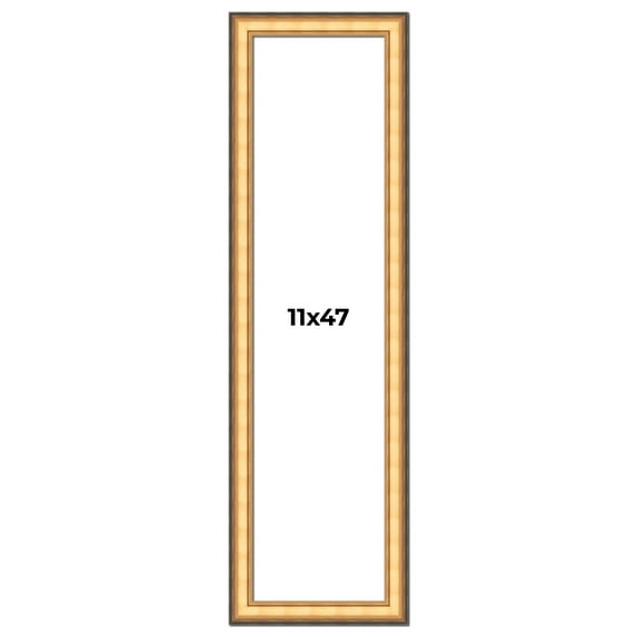 11x47 Frame Gold Plein Aire Solid Wood Picture Frame Width 2 Inches | Interior Frame Depth 0.5