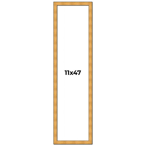 11x47 Frame Gold Rustic Solid Wood Picture Frame | 1.25 Inch Wide Moulding | Rustique Gold