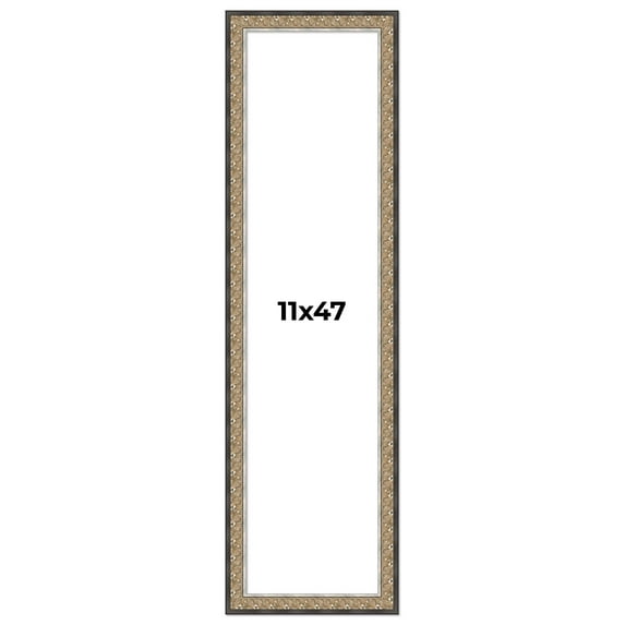 11x47 Frame Silver Real Wood Picture Frame Width 1.75 Inches | Interior Frame Depth 0.5 Inches |