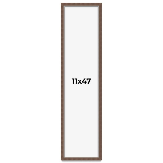 11x47 Shadow Box Frame Brown | 1.125 inches Deep Real Wood Rustic Shadowbox Display Frame | UV
