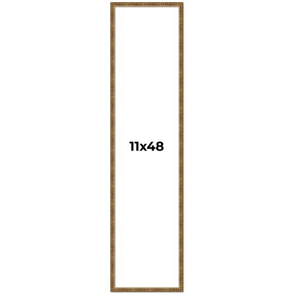 11x48 Frame Gold Solid Wood Picture Frame - Complete Modern Photo Frame Includes UV Acrylic