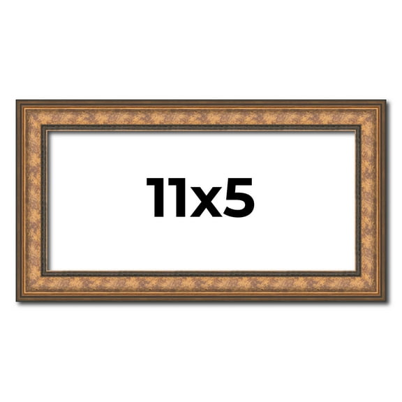 11x5 Frame Gold Real Wood Picture Frame Width 1.25 inches | Interior Frame Depth 0.5 inches |