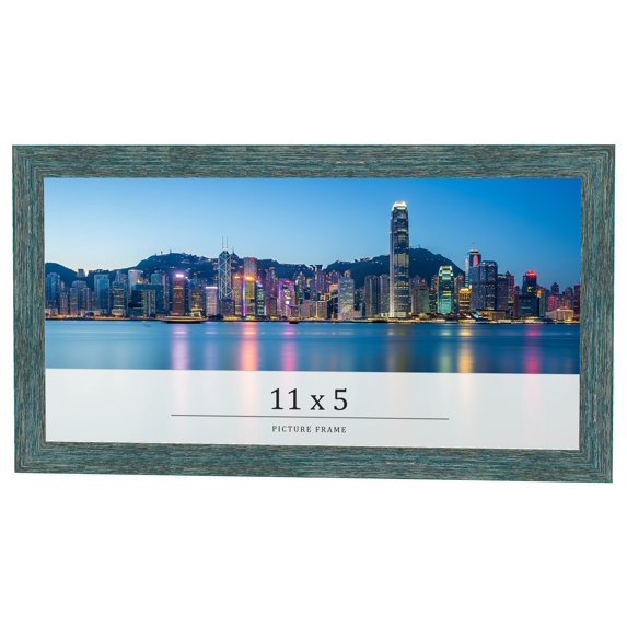 11x5 IN Frame Blue Rustic Barnwood Solid Wood Picture Frame Width 1.25 Inches | Interior Depth 0.5