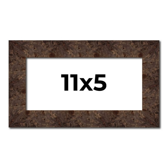 11x5 IN Frame Brown Burl Real Wood Picture Frame Width 1.625 Inches | Interior Frame Depth 0.5