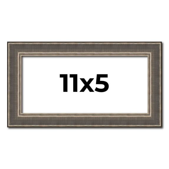 11x5 IN Frame Silver Real Wood Picture Frame Width 1.25 Inches | Interior Frame Depth 0.5 Inches |