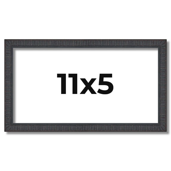 11x5 Rustic Brown Real Wood Picture Frame Width 0.75 inches | Interior Frame Depth 0.5 inches |