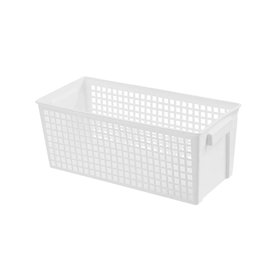 11x5x4.5 Inch Rectangular Storage Basket, Ventilated Hollow Plastic Organizer with Handles for Home Kitchen Bathroom with Color Options – 1Pc