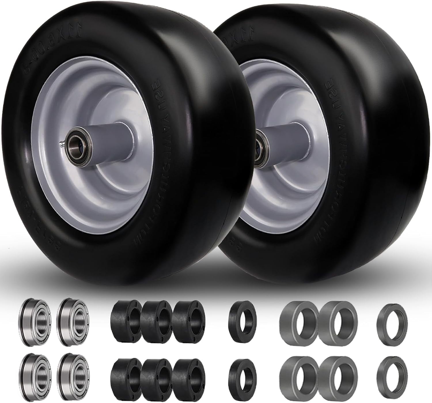 11x6 00 5 quot Flat Free Tires Zero Turn Mower Front Tires with 3/4 quot 5/