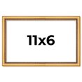 thumbnail image 1 of 11x6 Frame Beaded Gold Solid Wood Picture Frame | 0.75 Inches Moulding Width | Liscio Oro, 1 of 8