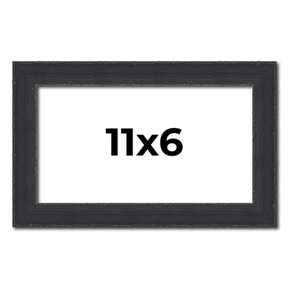 11x6 Frame Black Real Wood Picture Frame Width 1.25 Inches | Interior Frame Depth 0.5 Inches |