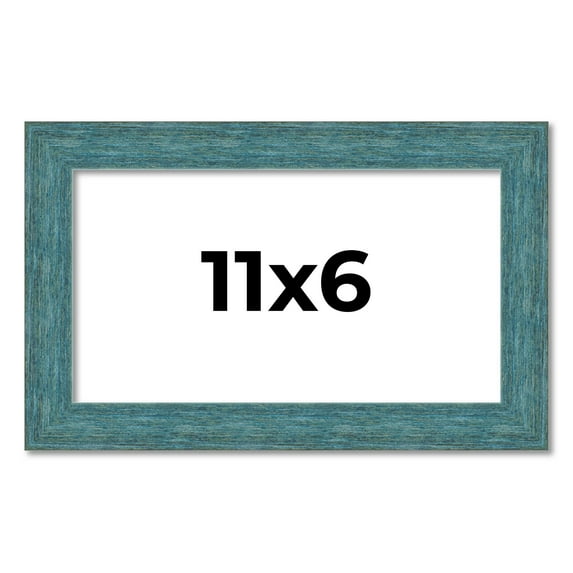 11x6 Frame Blue Rustic Barnwood Solid Wood Picture Frame Width 1.25 Inches | Interior Depth 0.5